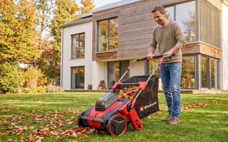 Laub sammeln statt wegblasen: Einhell stellt neuen Akku-Rasensammler vor